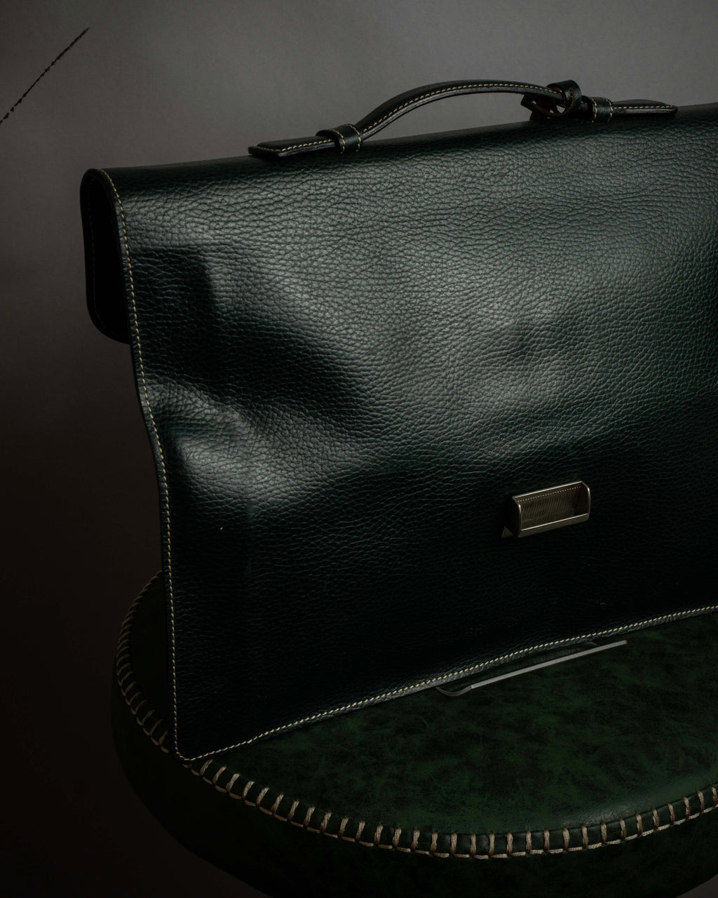 "E. MARINELLA Sottobraccio" Slide closure design 2way leather bag