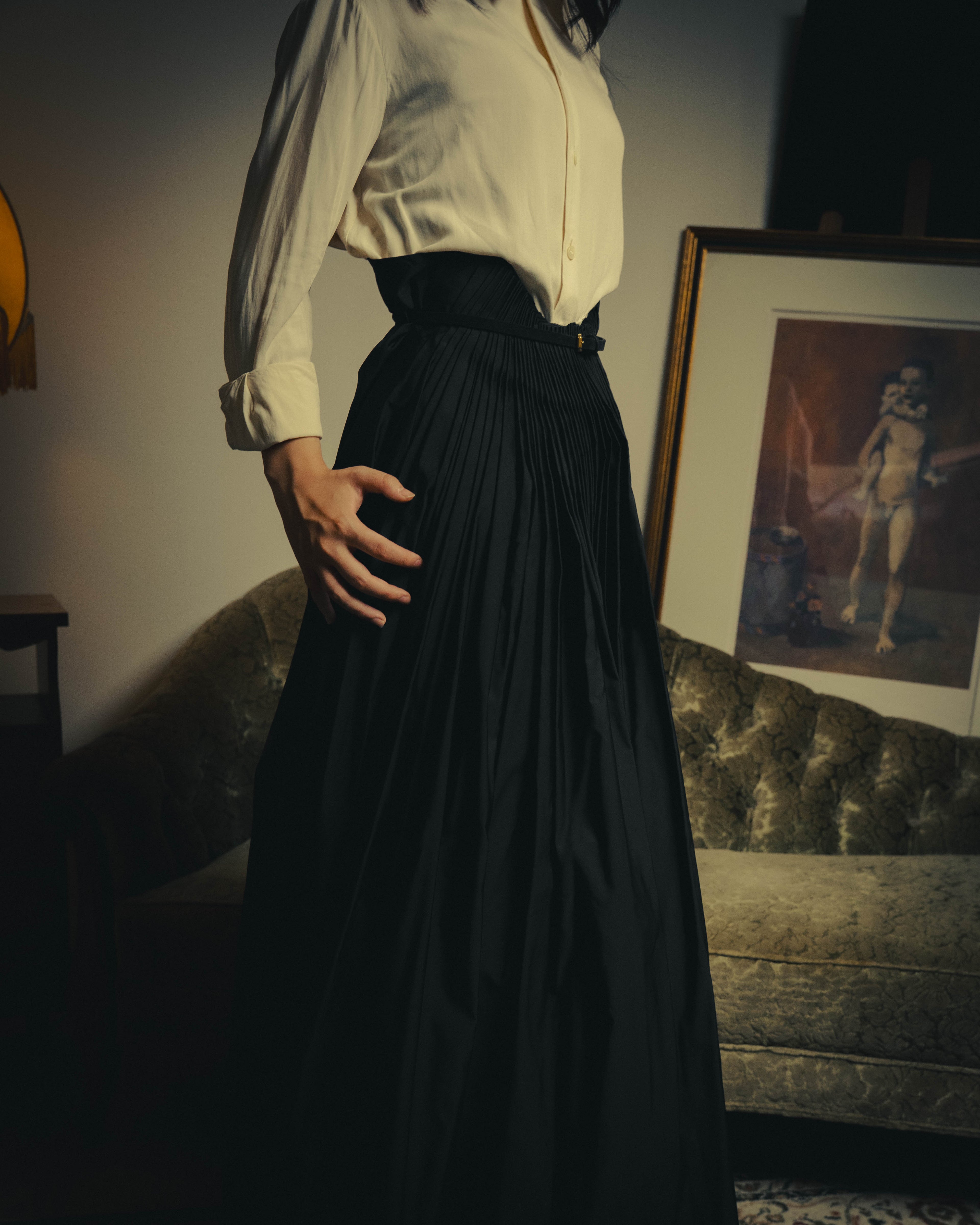 –SPECIAL– GIANFRANCO FERRE 00's Dramatic pleated maxi skirt
