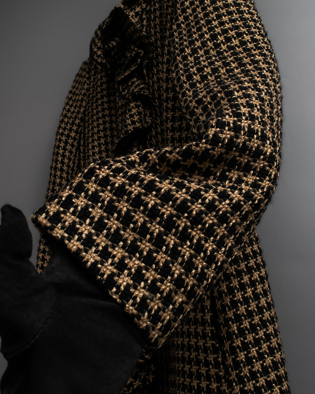 "RED VALENTINO" Ruffled frill detail tweed coat