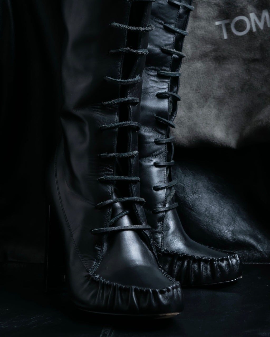 "TOM FORD" Fringe detail western long boots