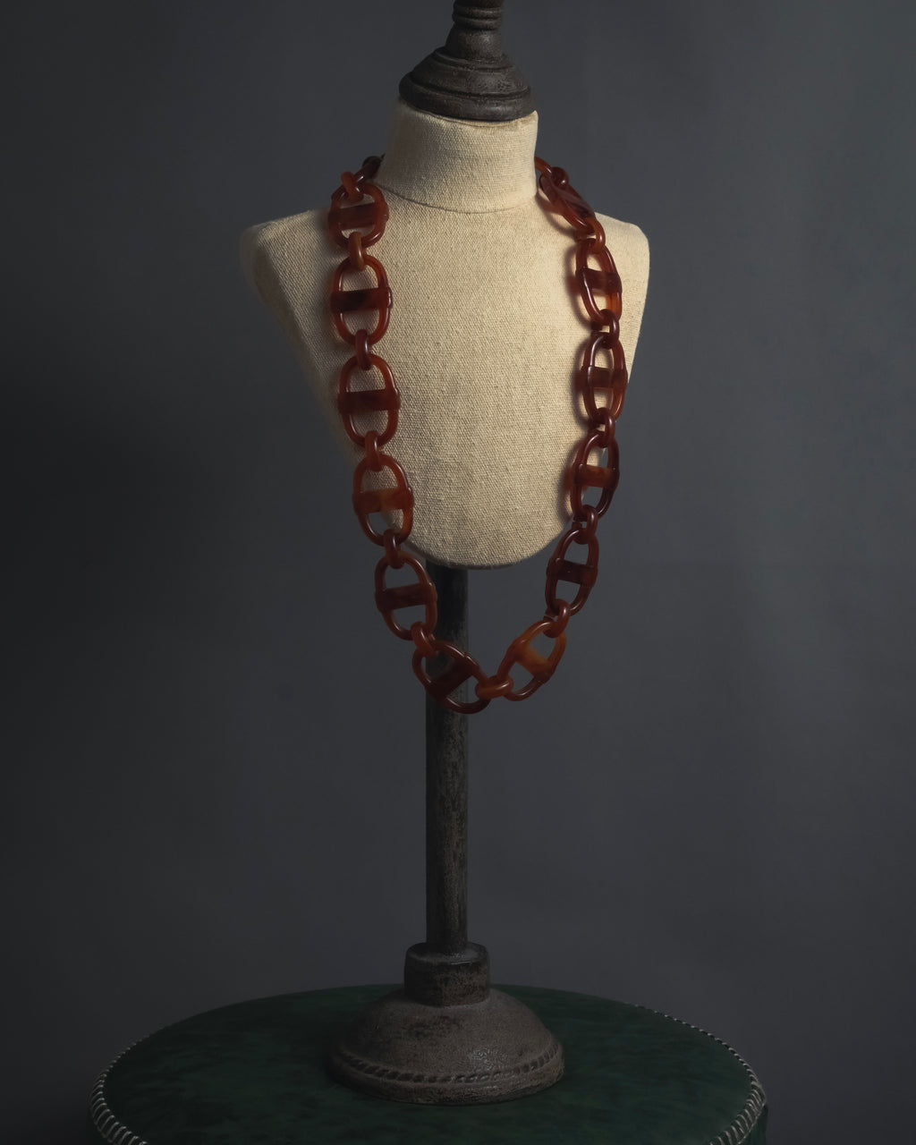 "Christian Dior" Sculptural tortoiseshell resin chain necklace