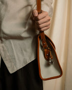 "Dooney & Bourke" Patch front design Two-tone leather shoulder bag