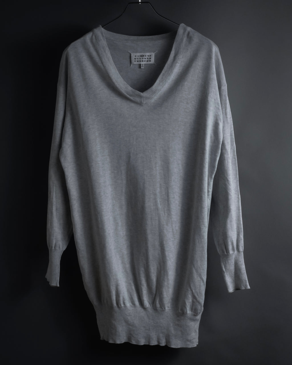 "Maison Margiela" 18SS elbow patch cotton v-neck knit