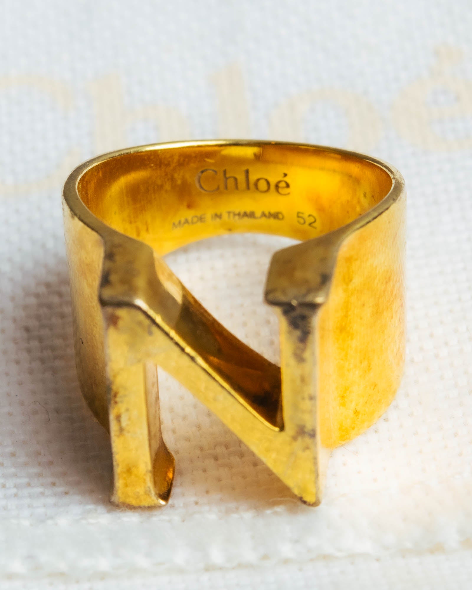 "Chloé" 2015 AW Gold alphabet ring