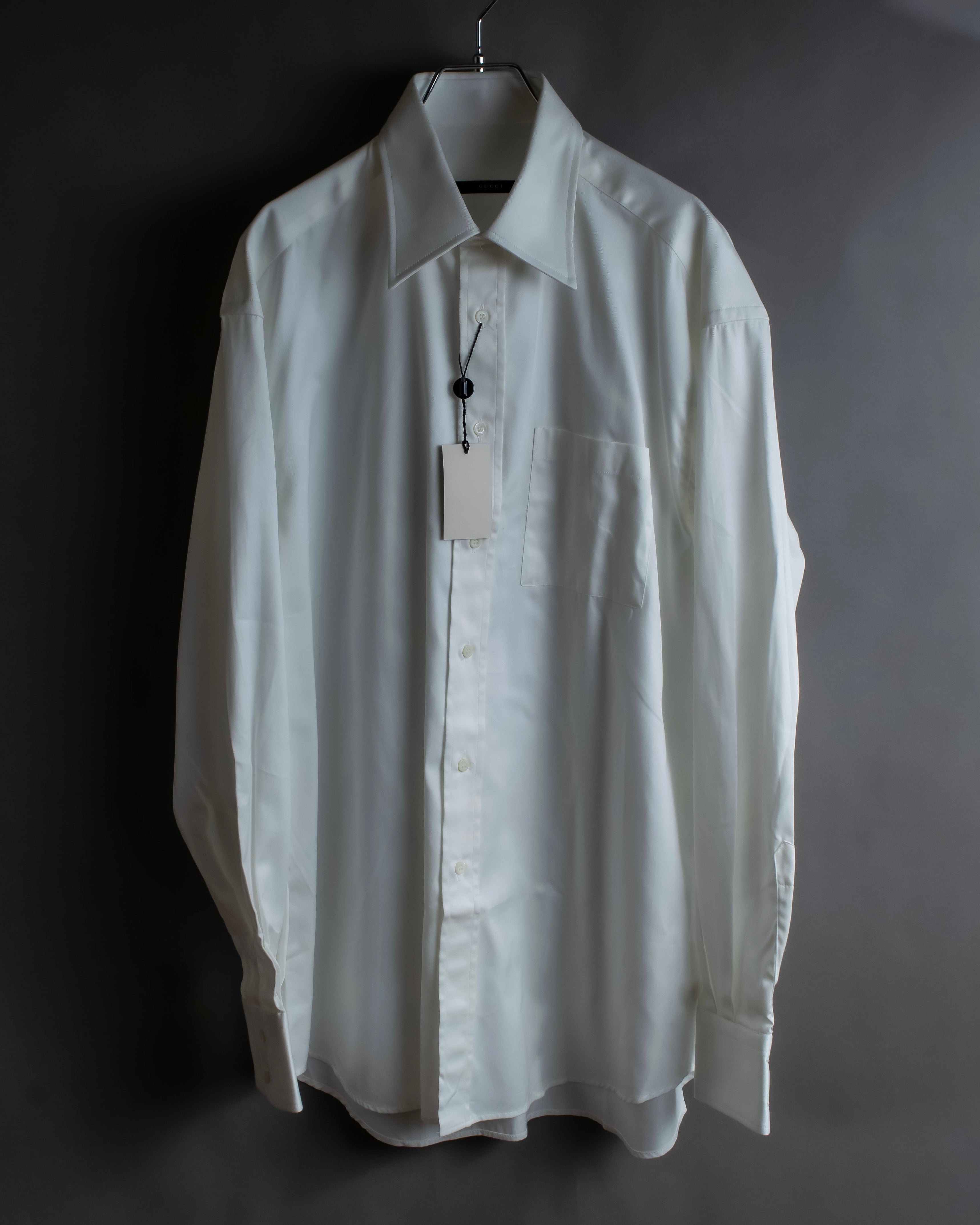 "GUCCI" Slightly glossy cotton white shirt