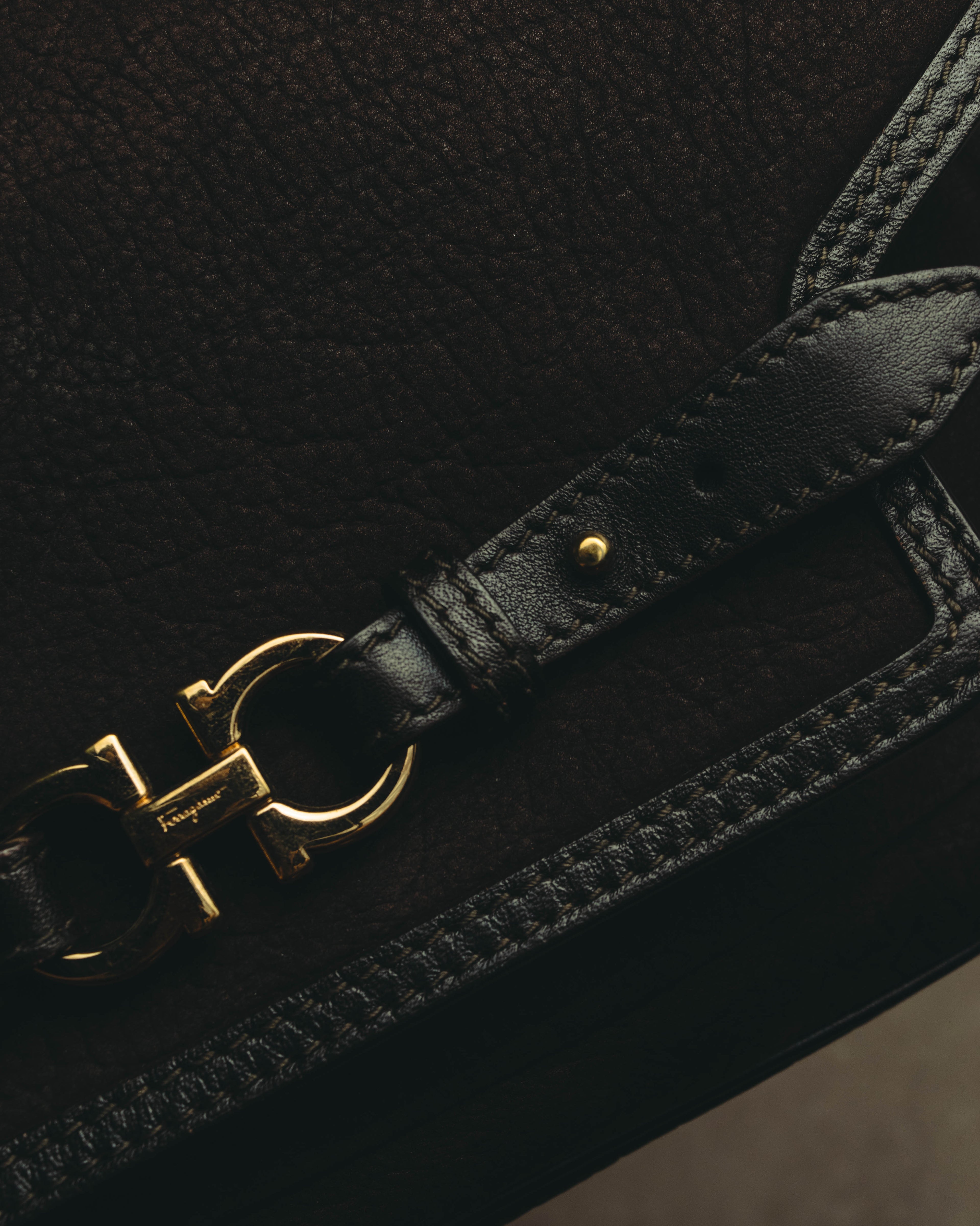 "Salvatore Ferragamo" 00's-10's Gancini leather shoulder bag