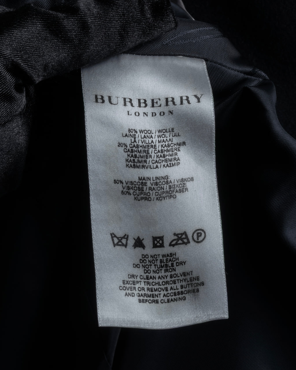 "BURBERRY" Belted design stand collar cashmere mix long coat
