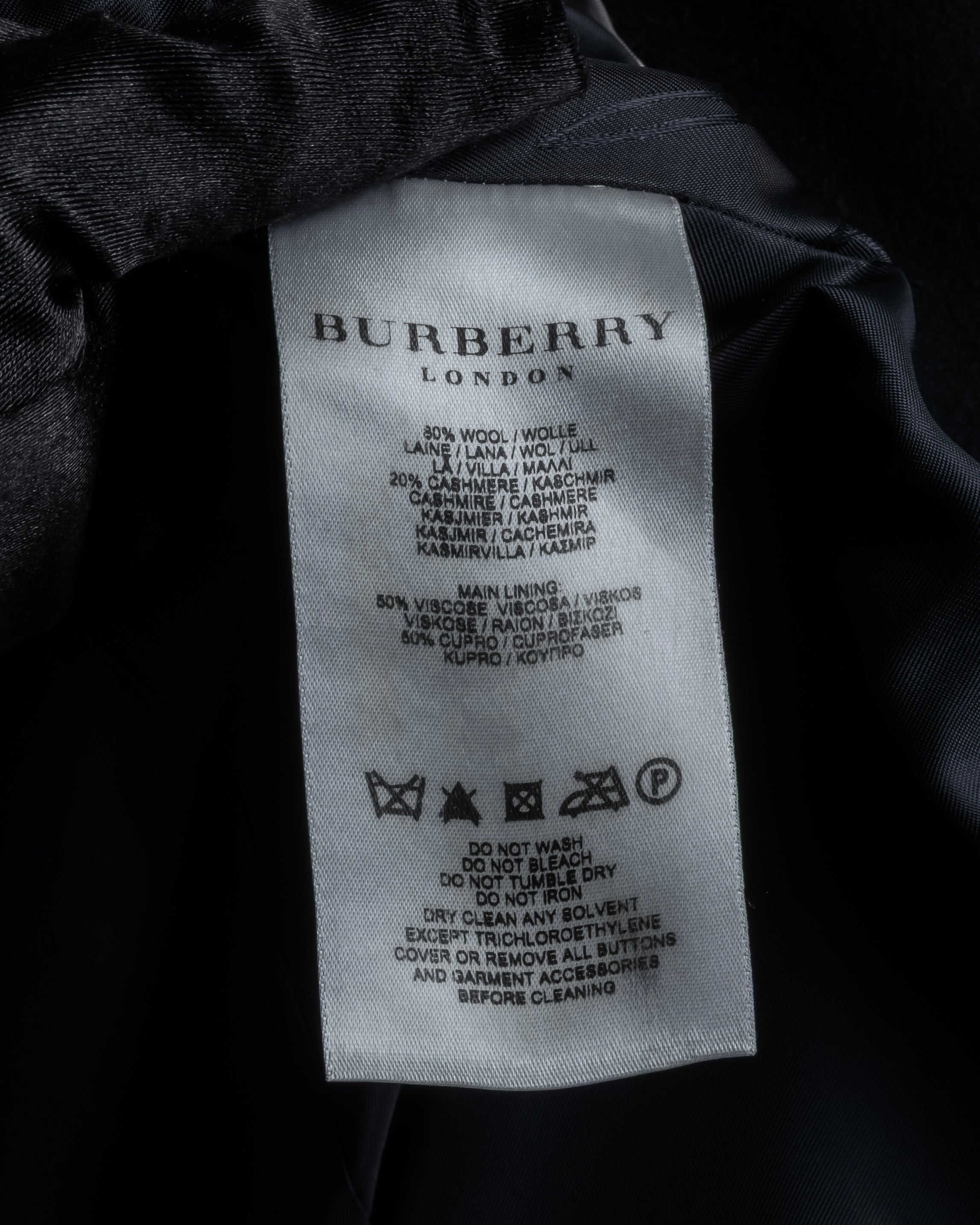 "BURBERRY" Belted design stand collar cashmere mix long coat