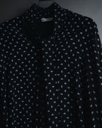 "BALENCIAGA" All-over Logo Bow-Tie Blouse