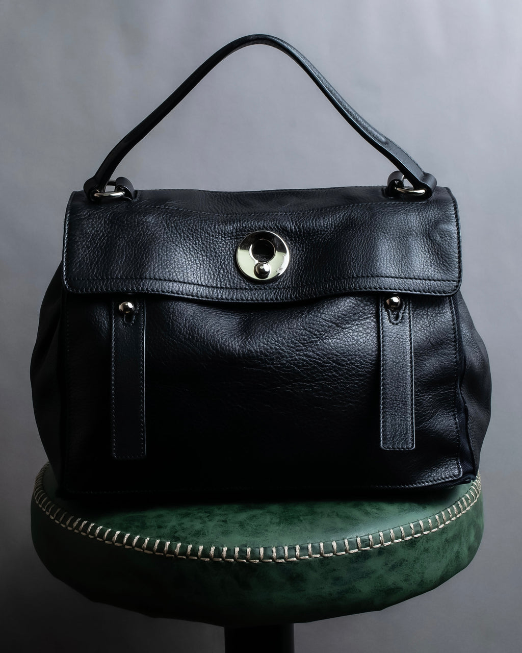 "YVES SAINT LAURENT" Muse Two series grain leather one-handle bag