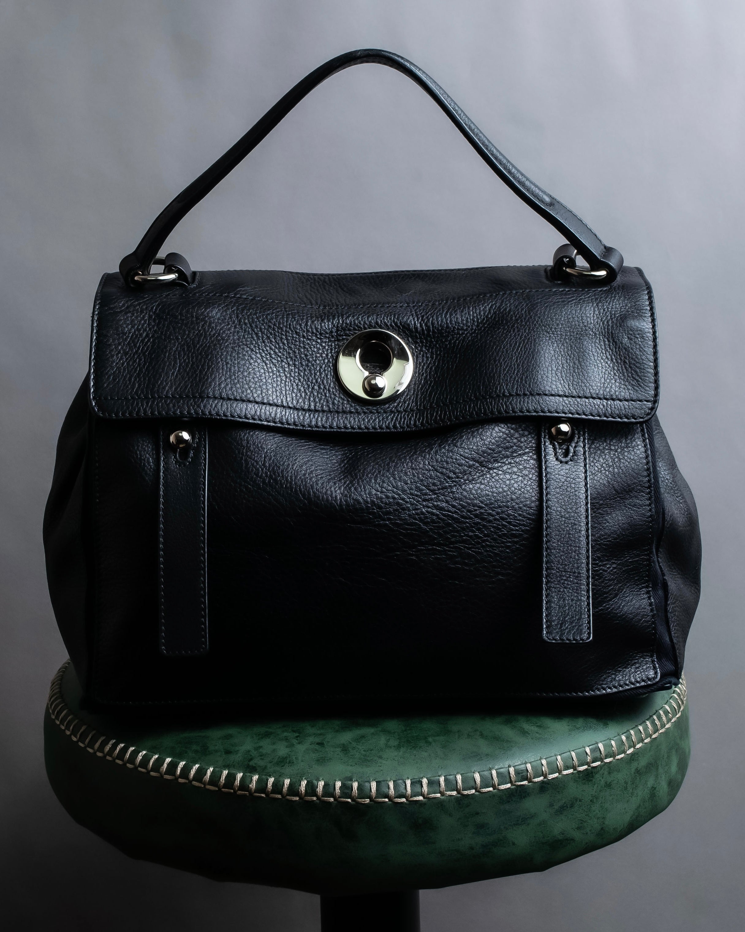 "YVES SAINT LAURENT" Muse Two series grain leather one-handle bag