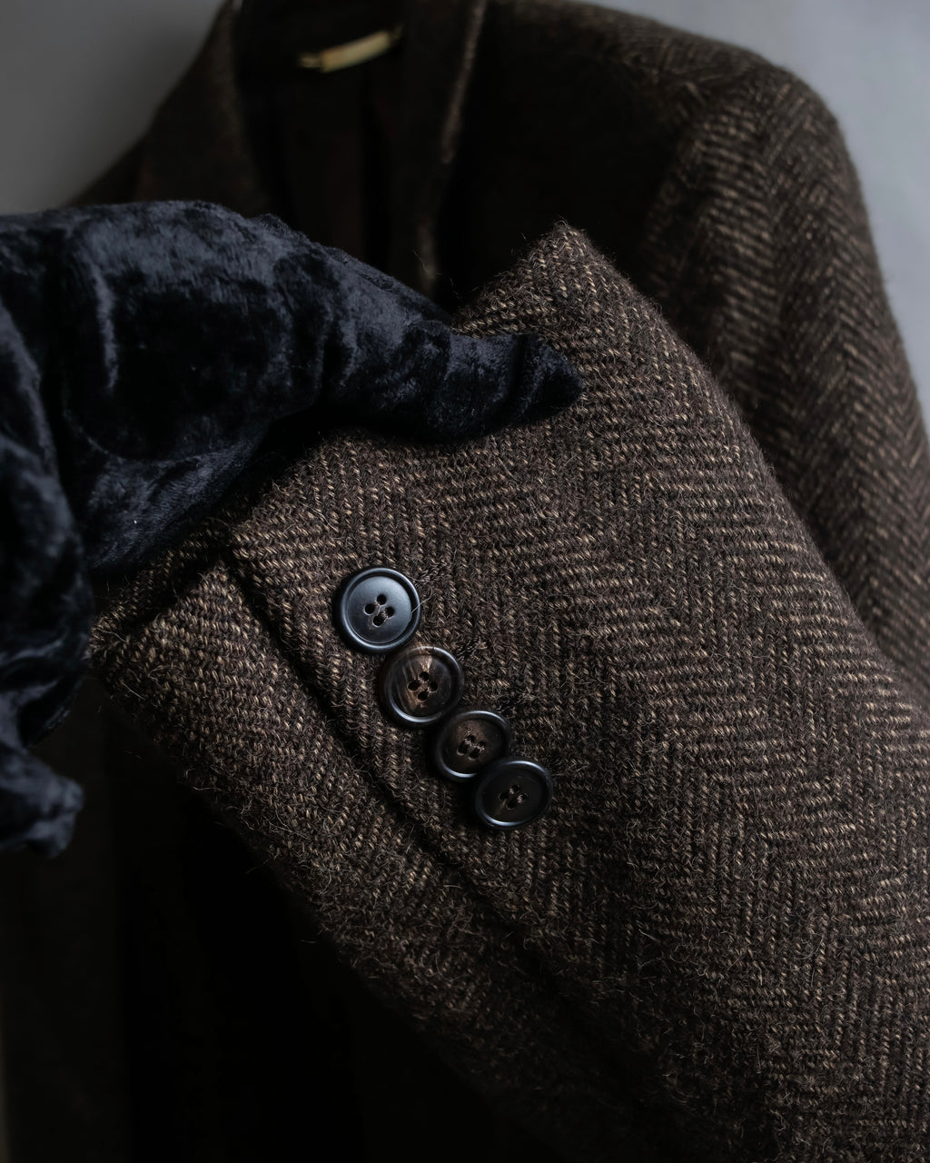 "Dolce &amp; Gabbana" Herringbone pattern slim shape chester coat