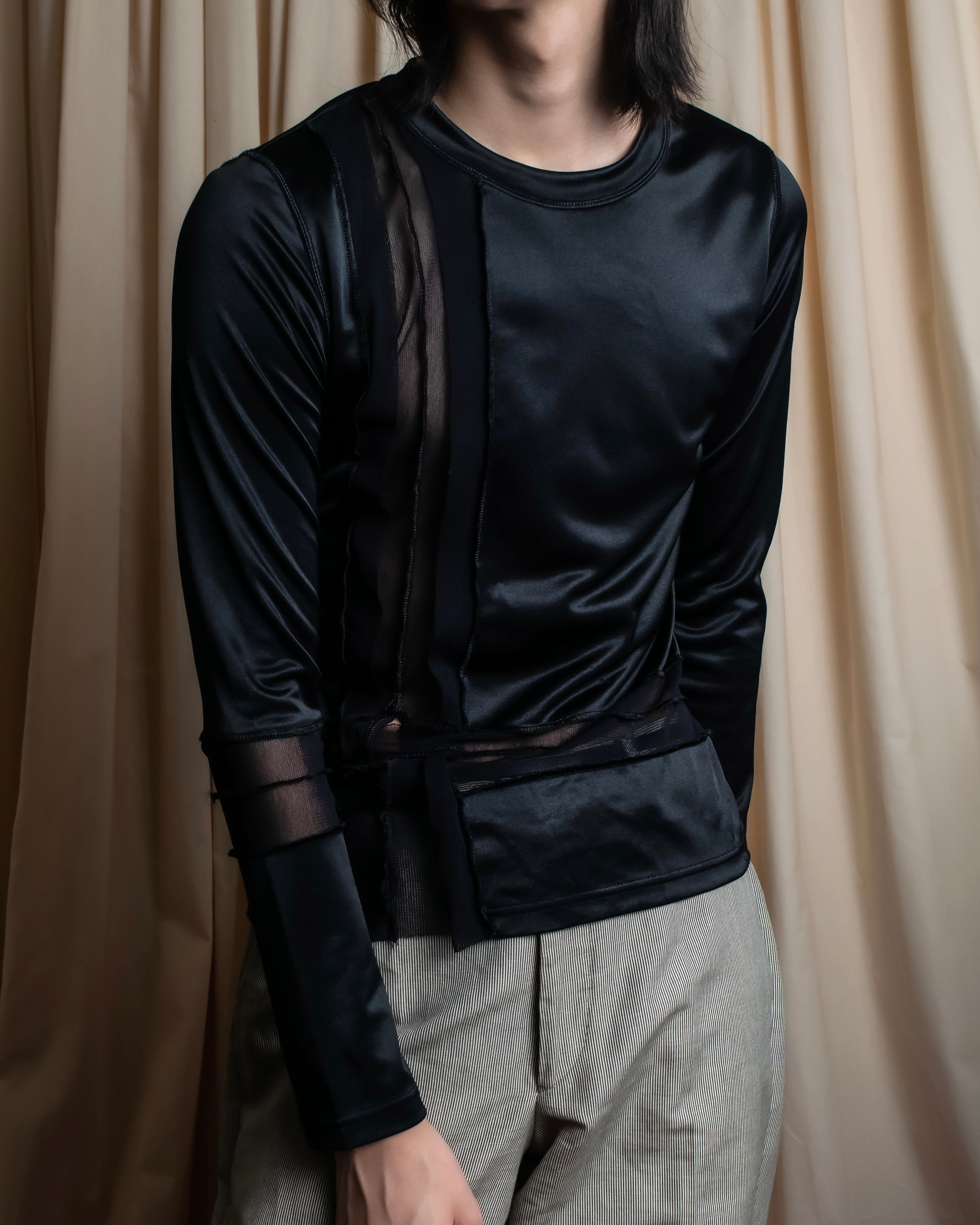 "JEAN PAUL GAULTIER FEMME" Sheer mixed material design pullover