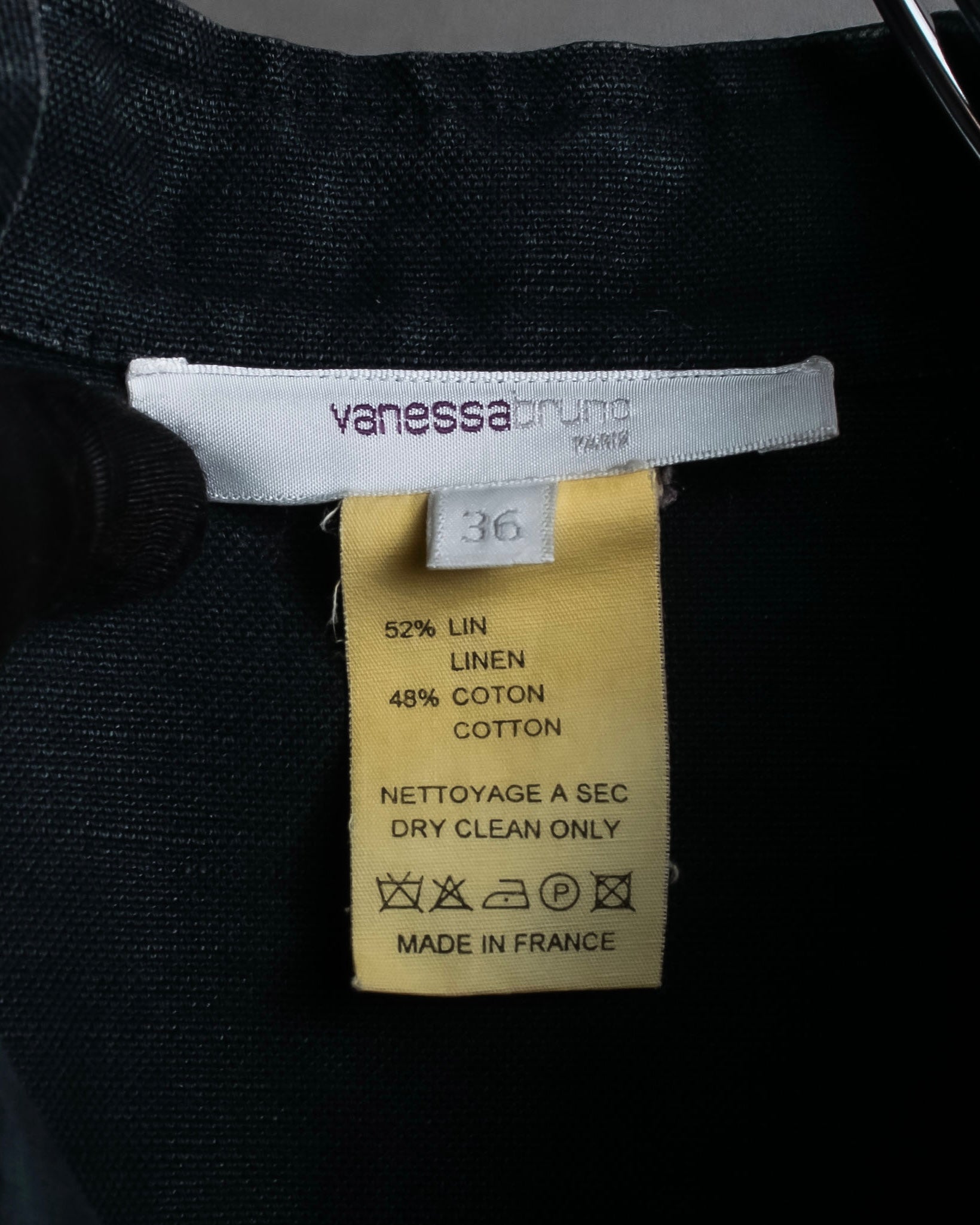 "vanessa bruno" Lace fringe design drawstring cotton linen shirt dress