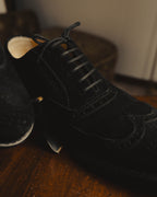 "DOLCE & GABBANA" 00's-10's Black suede wingtip oxford shoes