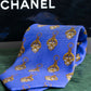 "CHANEL" Heart shaped gold parts pattern chain design neck tie