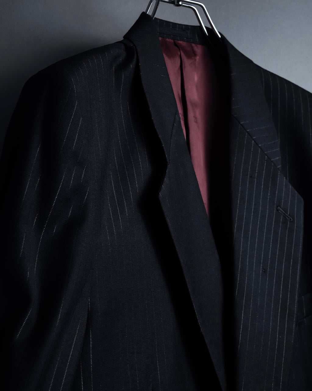 "BALENCIAGA" Chalk stripe pattern long silhouette set up