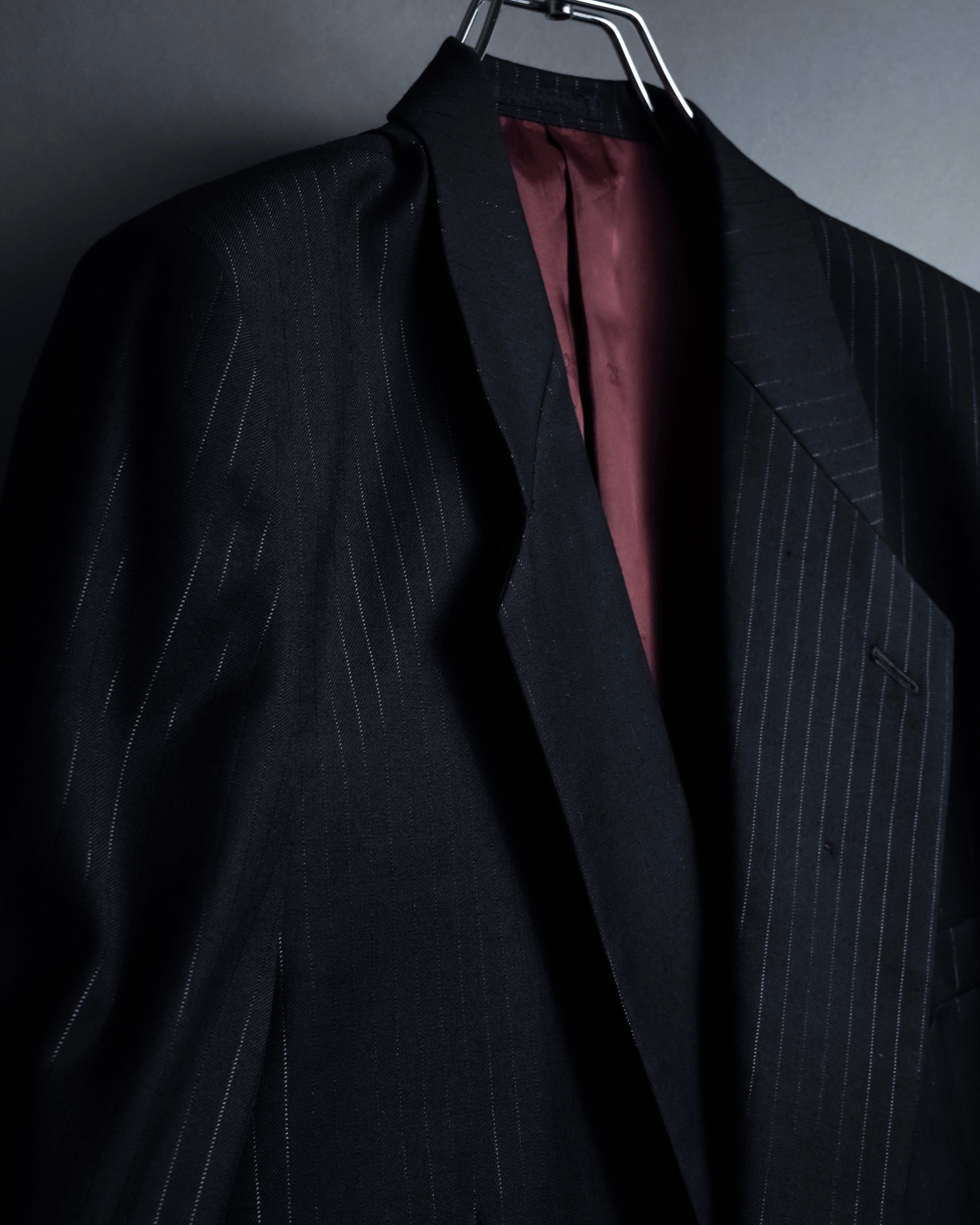 "BALENCIAGA" Chalk stripe pattern long silhouette set up