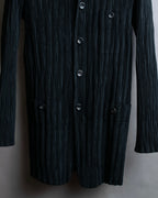 "ISSEY MIYAKE" Pleated vertical line shirt jacket