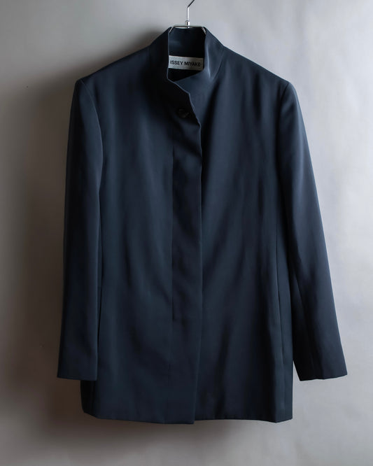 "ISSEY MIYAKE" Fly front no collar design jacket