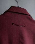 "JEAN PAUL GAULTIER FEMME"
Bordeaux color peaked lapel wool tailored jacket
