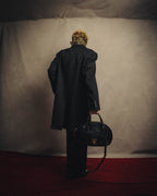 -SPECIAL- “Salvatore Ferragamo“ 90's-00's Gancini pony hair and leather dual-way boston bag