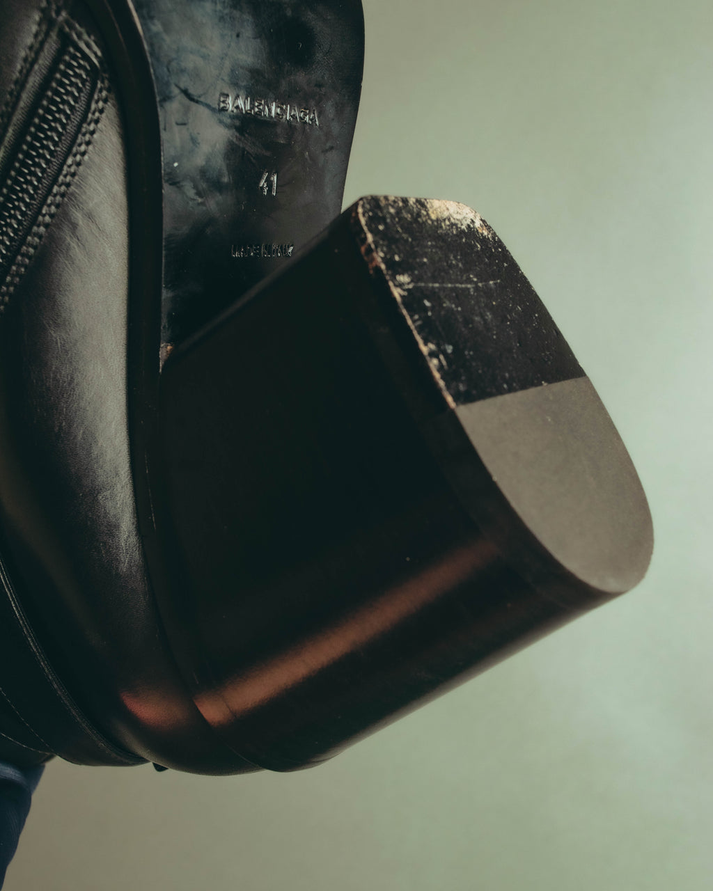 -SPECIAL- “BALENCIAGA” 2014-16’s Metal bar leather ankle boots
