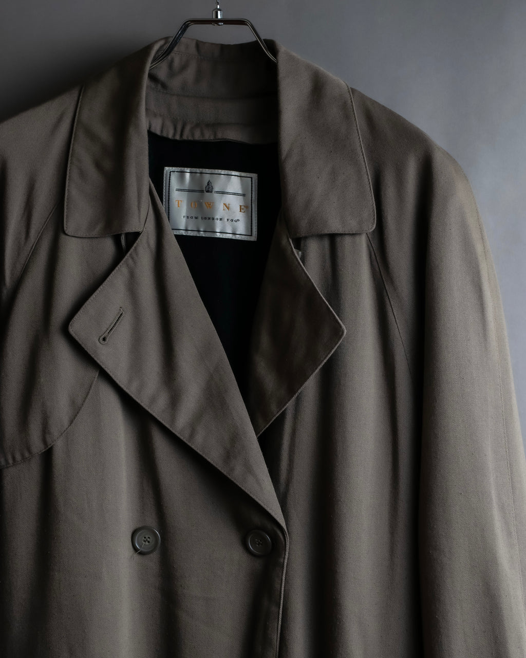 "Vintage matte texture long trench coat"