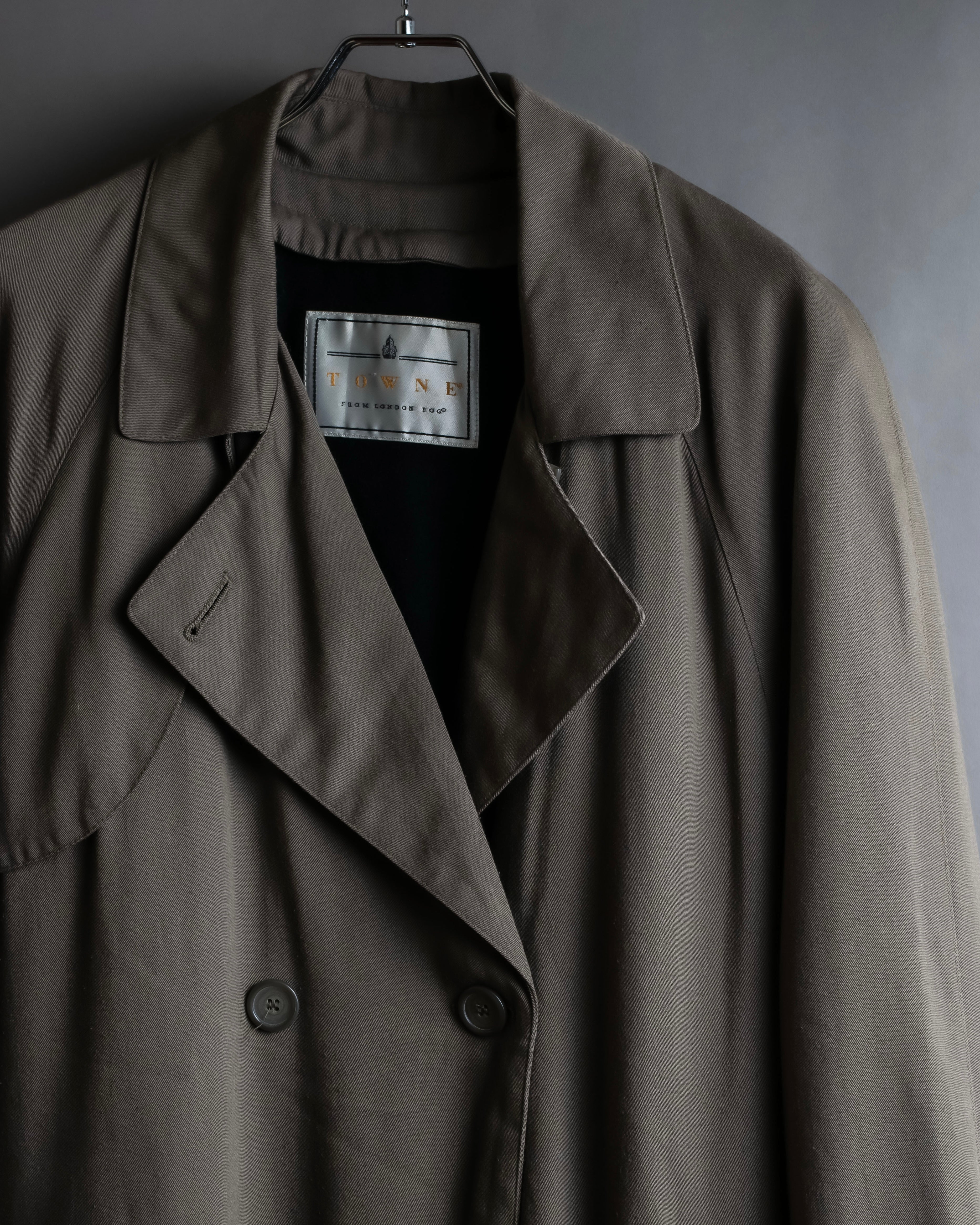 "Vintage matte texture long trench coat"