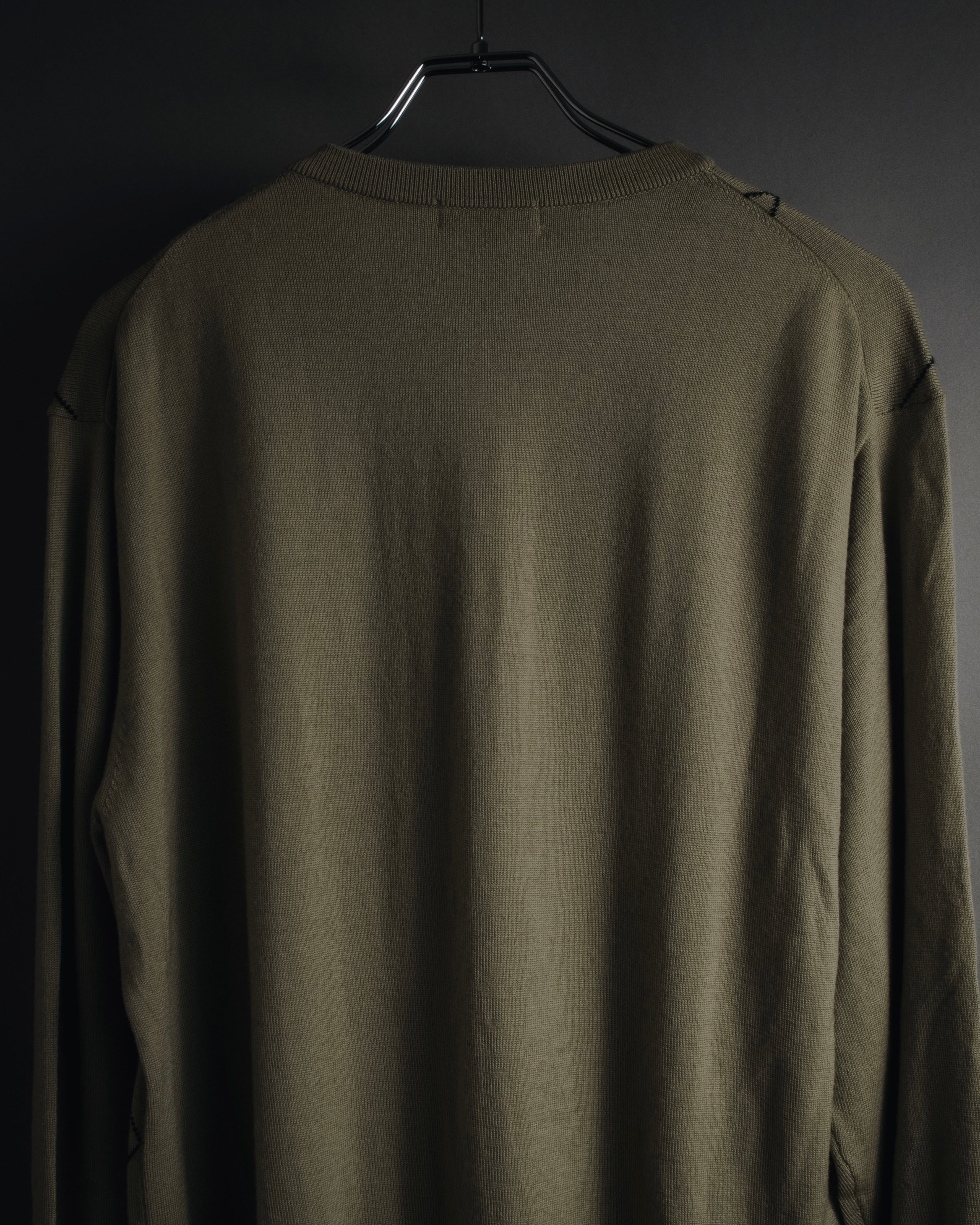 "BURBERRY" 00’s classic argyle v-neck wool knit