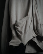 “HERMES” 2000’s Lambskin trimmed high gauge wool cardigan