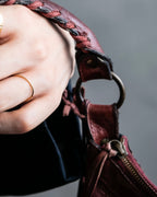 “BALENCIAGA” The Day leather one shoulder bag (burgundy)