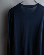 "PRADA" Raglan sleeves cotton navy color knit