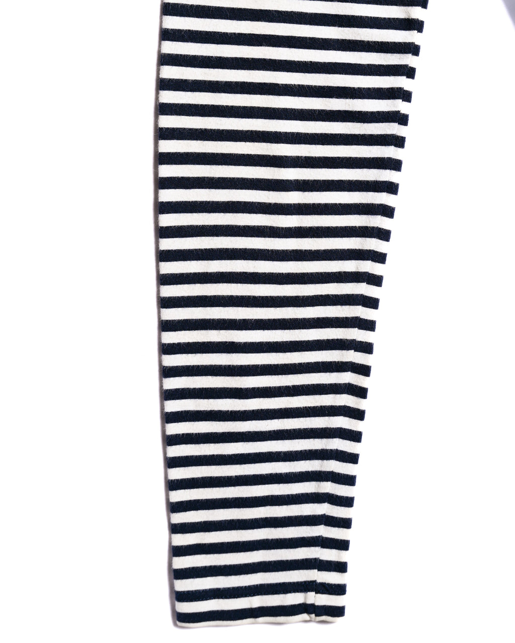 CÉLINE/ Classical Tight Fit Crew Neck Striped Top Navy × White