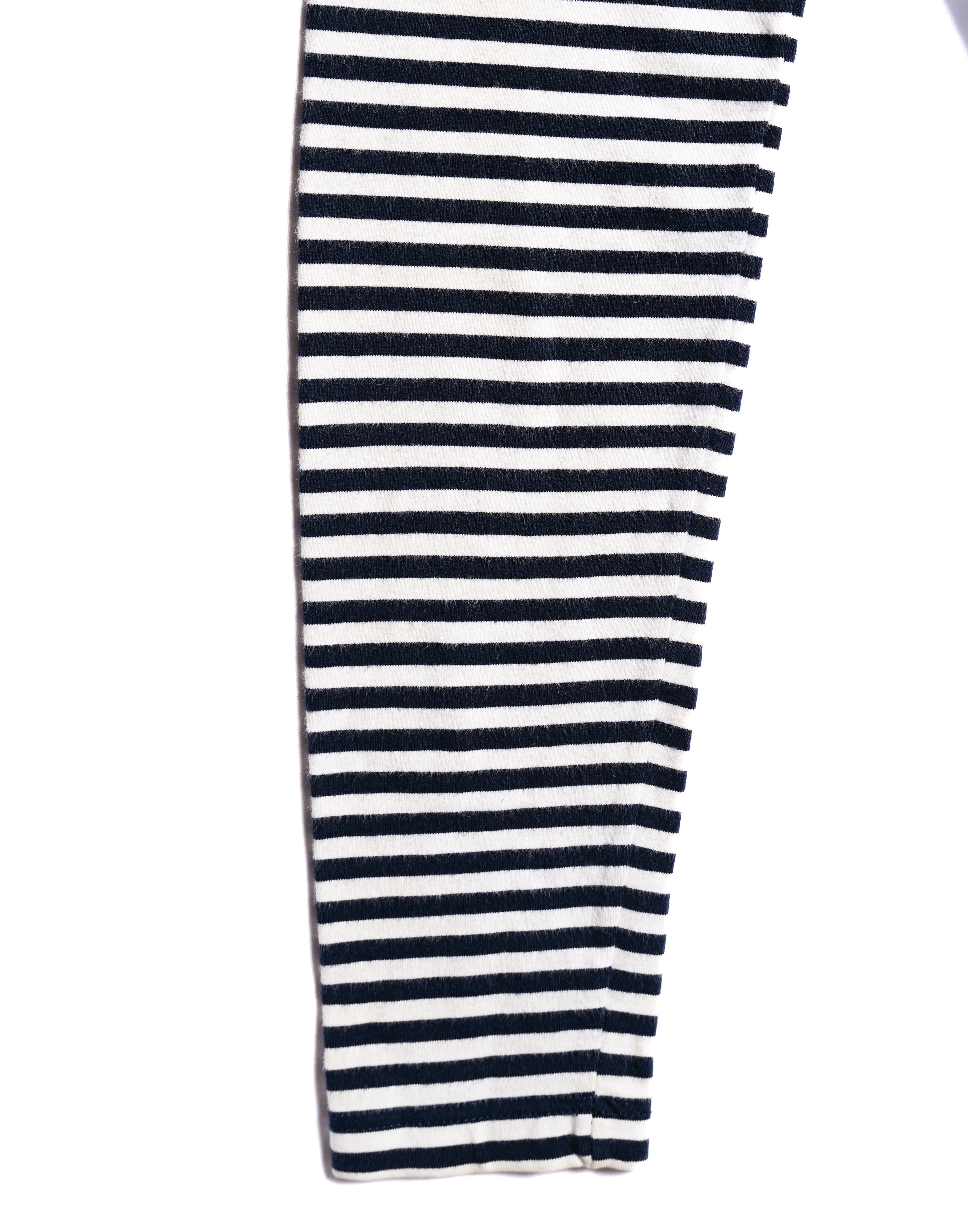 CÉLINE/ Classical Tight Fit Crew Neck Striped Top Navy × White