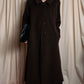 "BURBERRYS" Fly front deep brown soutien collar super long coat