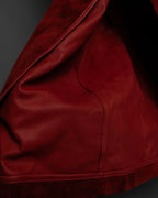 "GUCCI" 1990’s Tom Ford period deep red color suede long trench coat