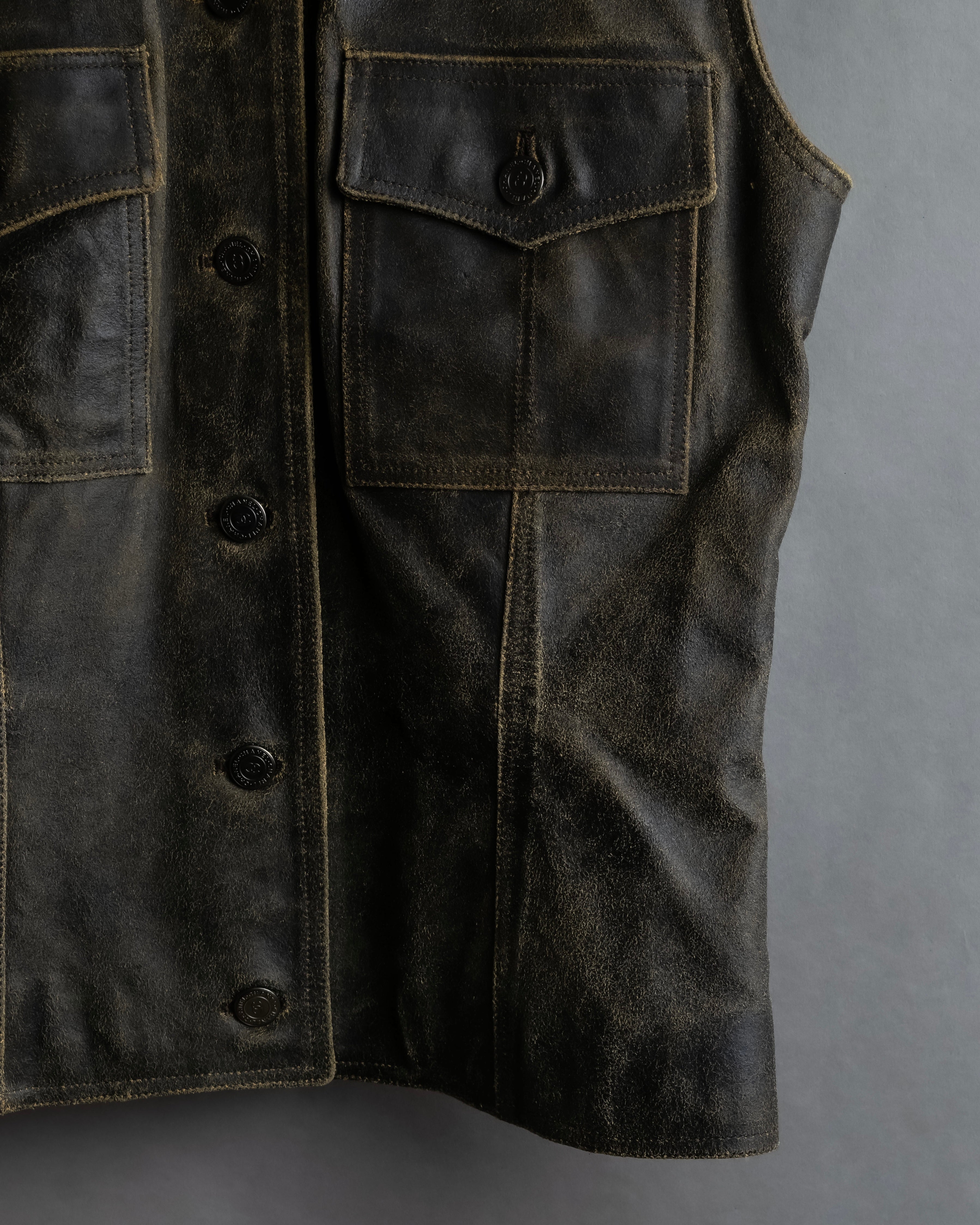 "CHANEL" 2000AW Karl Lagerfeld period calf leather vest