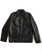 VINTAGE / Architectural Leather Jacket Dark Brown