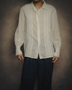 -SPECIAL- “Christian Dior” 90’s-00’s pleated bib dress shirt