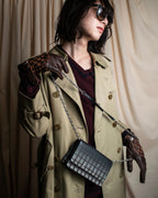 "MAISON MARGIELA" Check pattern gradient design chain shoulder leather wallet bag