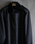 "GUCCI" 70's velvet collar design long coat