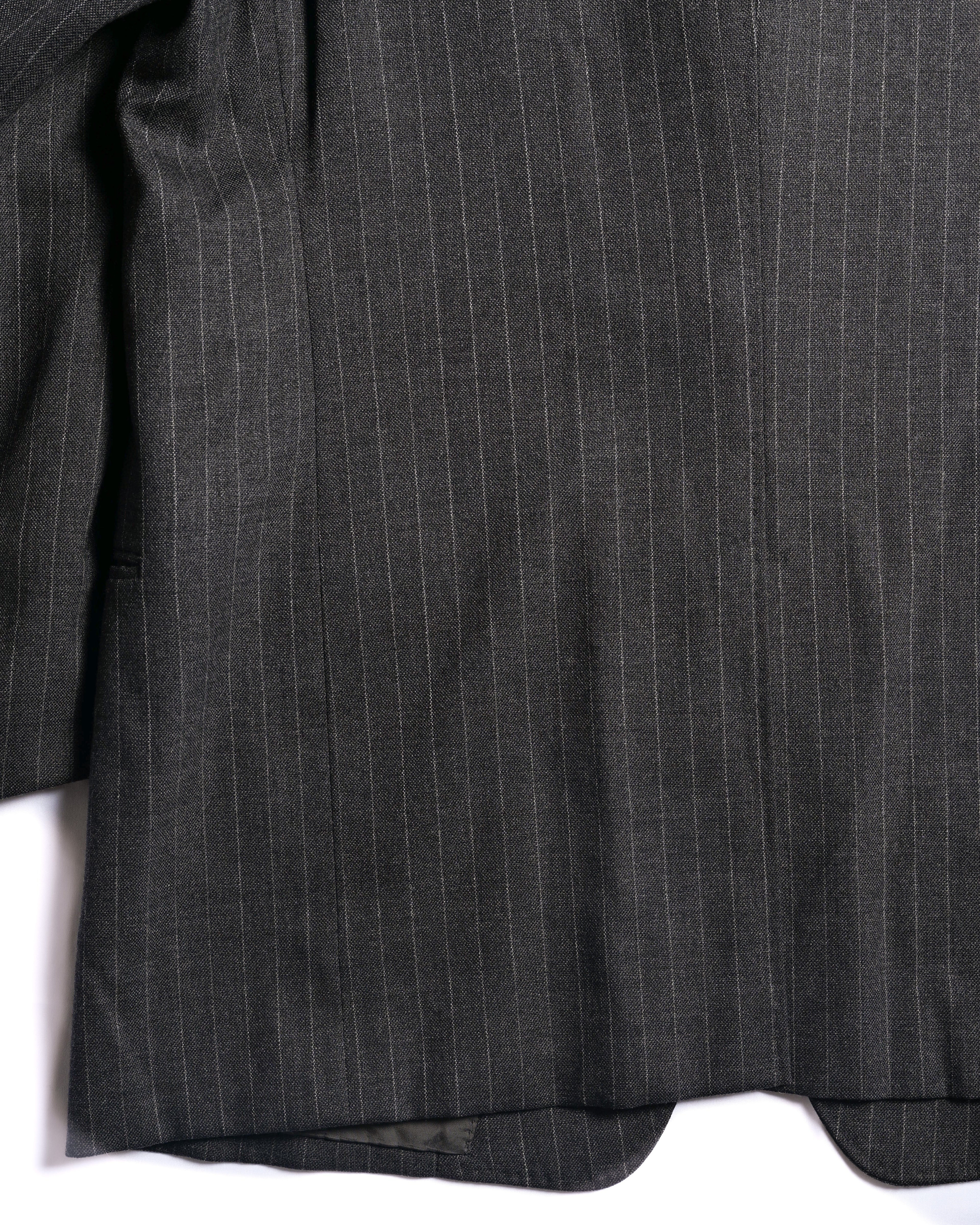 GIORGIO ARMANI/ Oversized Stripe Single Breasted 3B Tailored Jacket Gray