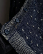 "Vintage abstract polka dot knit cardigan"