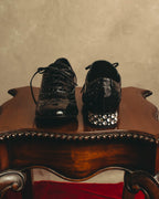 -SPECIAL- “Miu Miu” 2010’s Crystal embellished heel patent leather brogue shoes