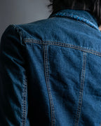 “D&amp;G” Tweed attached bijou button denim jacket