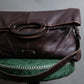 "Sergio Rossi" Foldable landscape design 2way leather bag