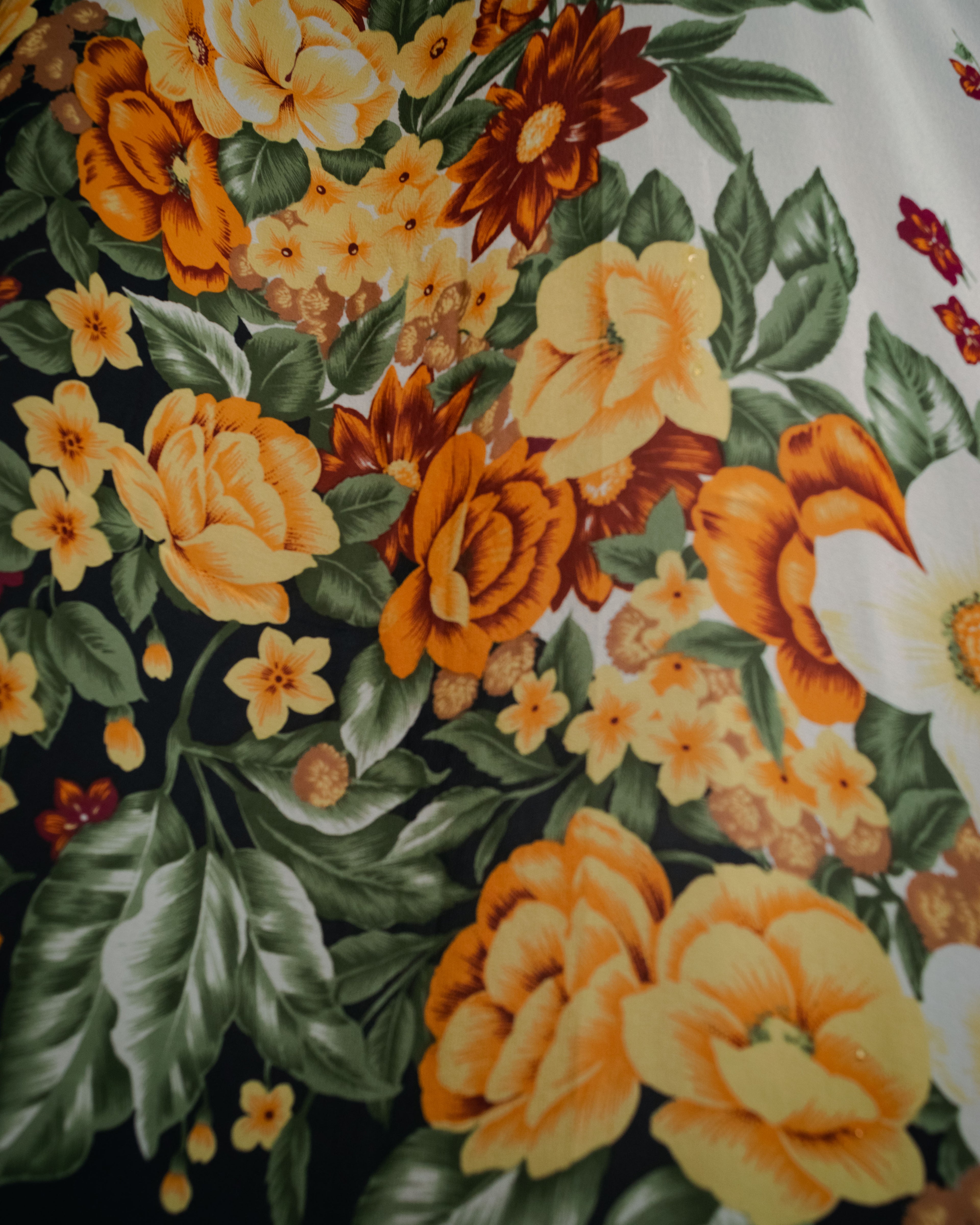 “Christian Dior” 80’s–90’s Botanical silk floral scarf