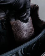 "Salvatore Ferragamo" Double Gancini motif foil stamped leather shoulder bag