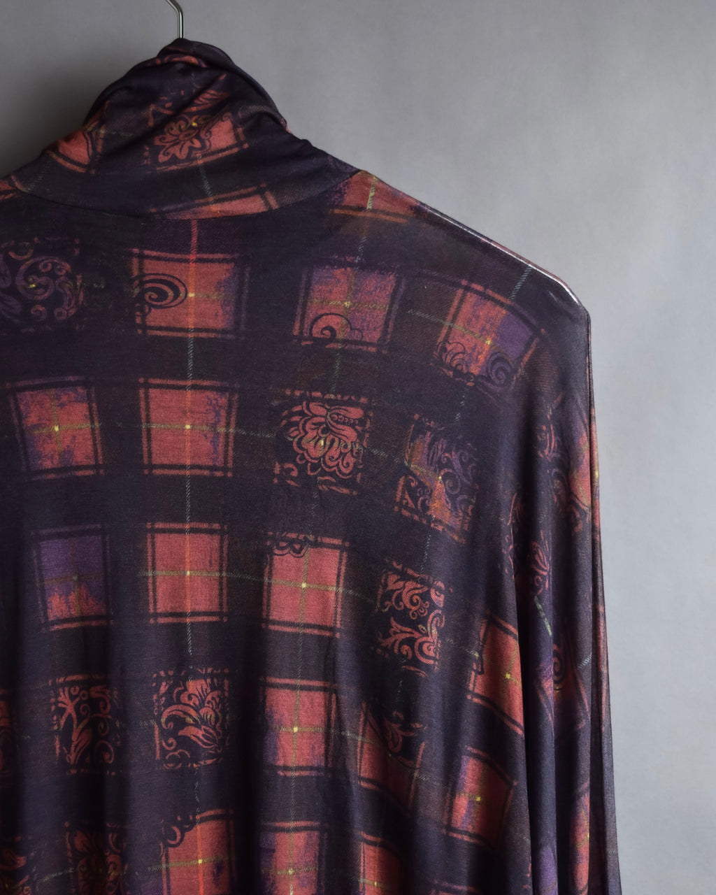 "John Galliano" Layered oriental check pattern pullover